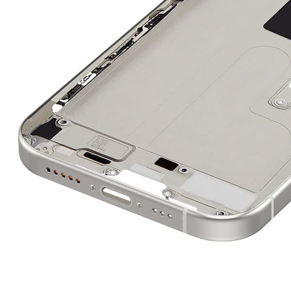Valkoinen / Musta Vaihtokeskusrunko iPhone 16 Pro Maxille Vit