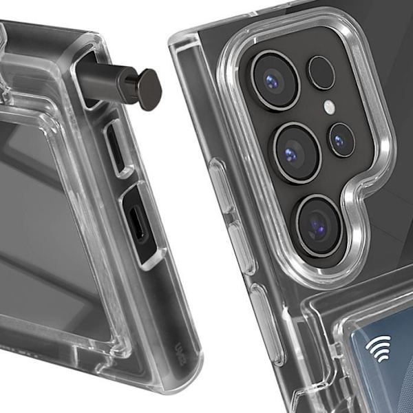 Fodral till Samsung Galaxy S24 Ultra Stötsäkert, styva upphöjda kanter Forcell Transparent Transparent