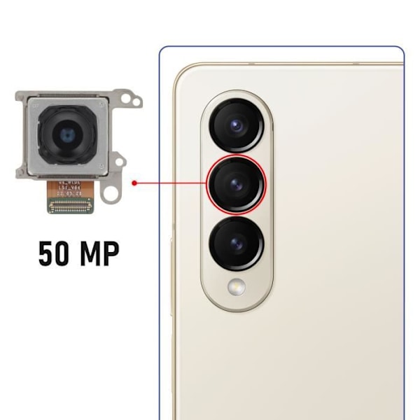 Bagkamera til Samsung Galaxy Z Fold 4 50MP Relife Sort Svart