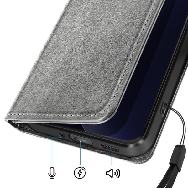 Xiaomi Redmi Note 15 Pro Plus 5G Chesterfield Plånboksfodral Ställfunktion Grå Grå