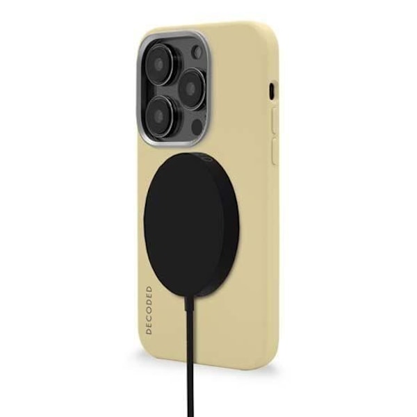 Suojakuori iPhone 14 Prolle - DECODED - Antimikrobinen silikoni - Beige Beige