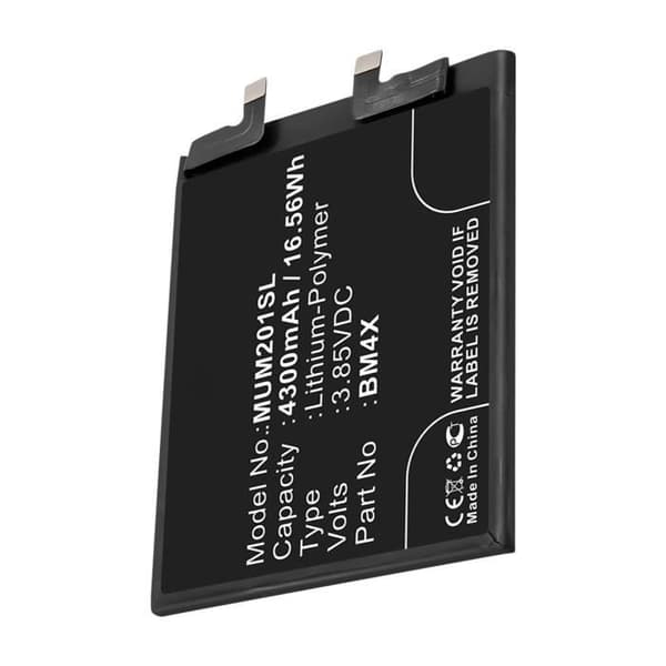 Erstatningsbatteri - ROHS - Xiaomi Mi 11 - 4600mAh - Lithium-Polymer - Sort Svart