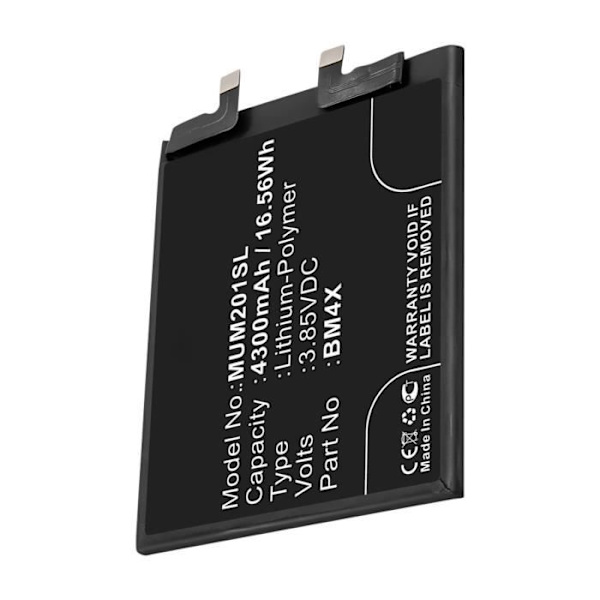 Xiaomi Mi 11 vaihtoakku 4600mAh litium-polymeeri musta