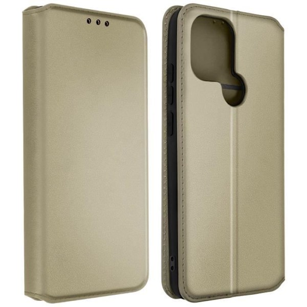 AVIZAR etui til Xiaomi Redmi A1 2022 - Flip Wallet Video Support - Gylden farve gyllene