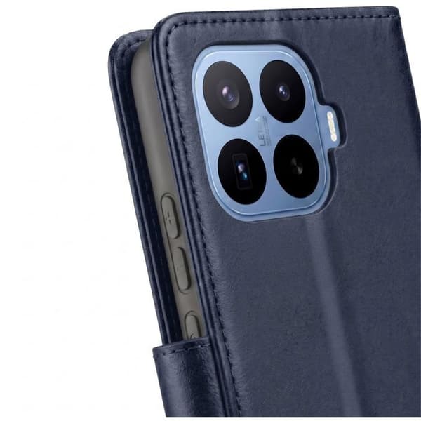 Plånboksfodral för Xiaomi 17T Pro i läderlook med videostöd, mörkblå Blå