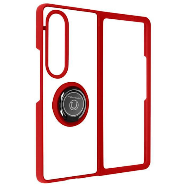 Skyddande fodral AVIZAR för Samsung Galaxy Z Fold 4 - Röd - Metallring för videostöd Röd