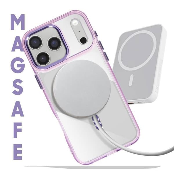 iPhone 17 Pro Max - AVIZAR - Kristalli Väri - Violet - MagSafe - Optimaalinen suoja Lila