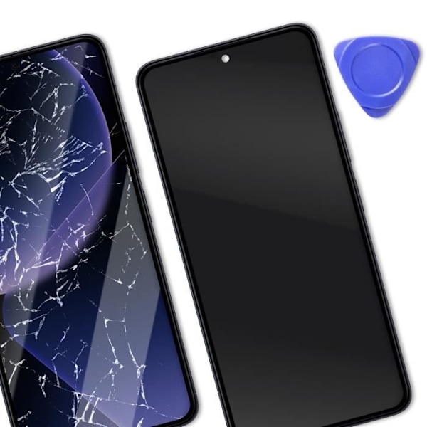 Komplet LCD-skærm til Xiaomi 13T - RELIFE - Sort - Touchscreen - Formonteret chassis - Tempered glas Svart