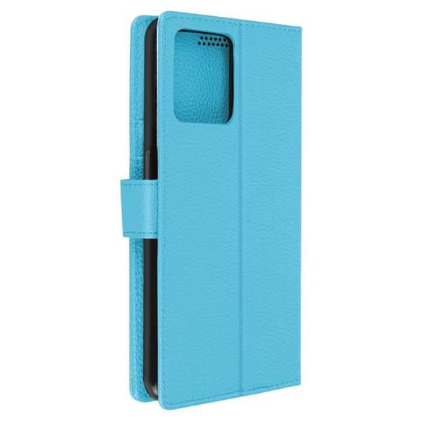 Fodral - Realme 9 Pro Plus - Syntetiskt läder - Heltäckande skydd - Stöd funktion Blå