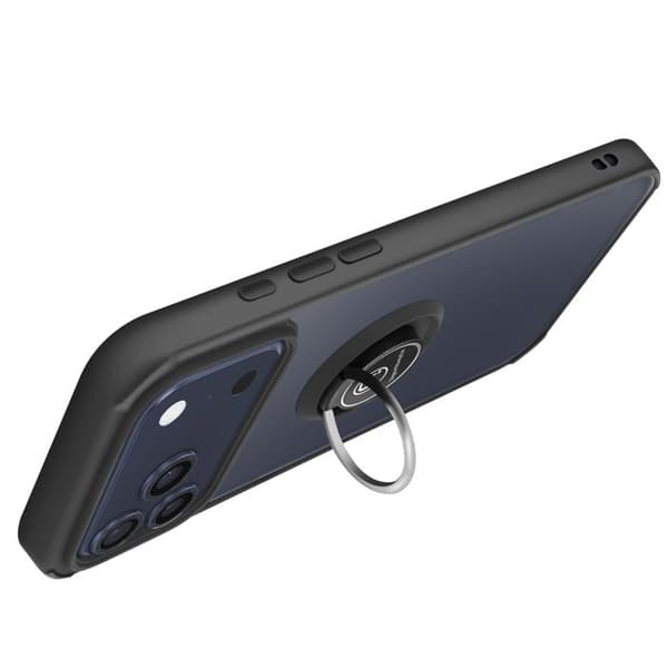 Coque för iPhone 17 Pro Max med Ringstöd och Magnetisk Fäste Svart Svart