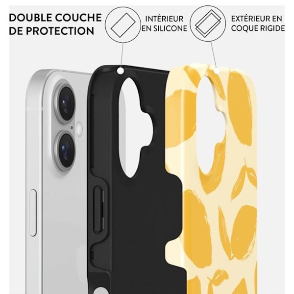 Coque - BURGA - Sitruunatorttu - iPhone 16 - Iskunkestävä - MagSafe - Keltainen Beige