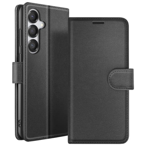 Wallet Case - ZANAÉ - Galaxy S25/S24 - Sort - Video Støtte - Magnetklap Svart