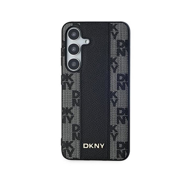 DKNY Rutigt läder Mono Pattern MagSafe - Fodral till Samsung Galaxy S24 (svart)