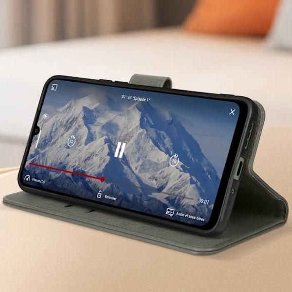 Fodral till Xiaomi Redmi 13C - AVIZAR - Plånbok och videostöd - Grå Grå