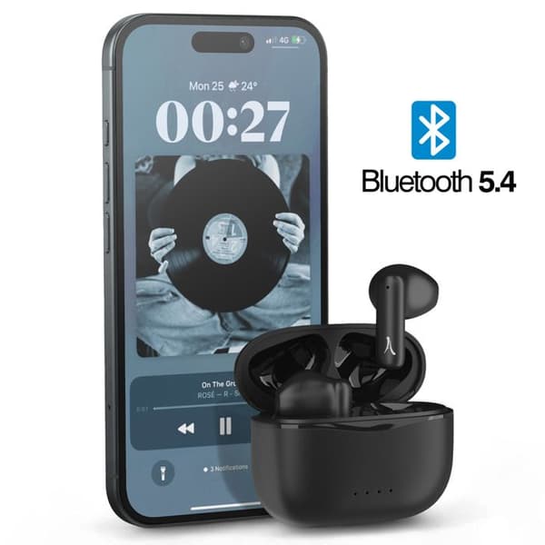 Trådlösa hörlurar - Akashi - Svart - Bluetooth 5.4 - Batteritid 30h - Touchkontroller Svart