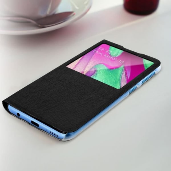 Cover til Samsung Galaxy A40 Flip Case Window Ultratynd Shell Sort