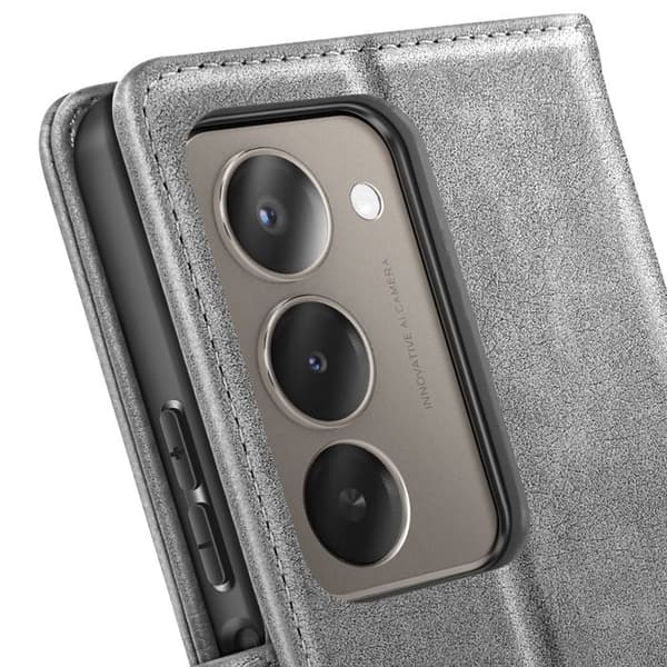 Plånboksfodral - AVIZAR - Xiaomi Redmi 15 5G - Grå - Texturerad - Ställfunktion Grå