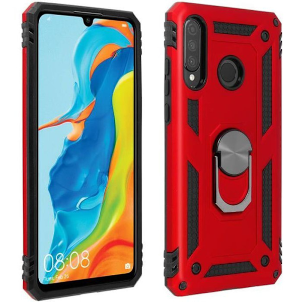 Coque - AVIZAR - P30 Lite - Bi-materialer - Holdring - Röd videostativ Röd
