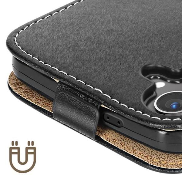 Suojakuori Samsung Galaxy S24 Plus Vertical Flip -kotelolle mustalla korttitelineellä Svart