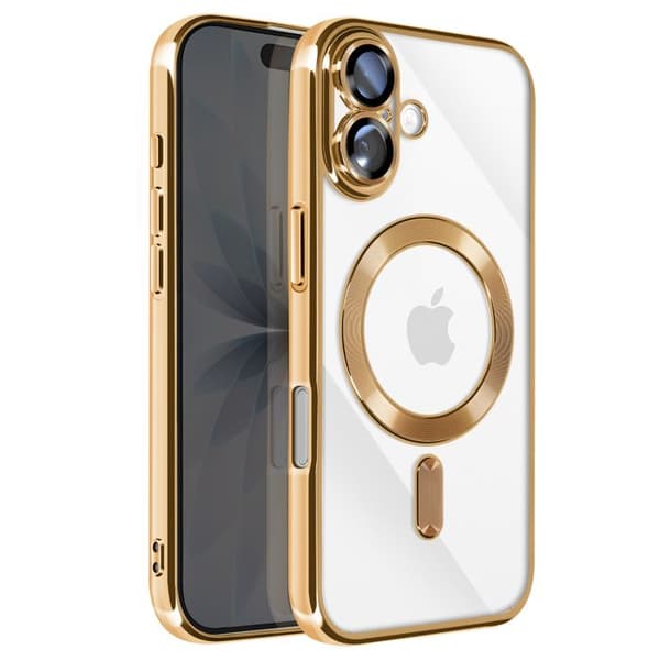 Coque Magsafe - AVIZAR - iPhone 17 - Krom Gyldne - Elegant beskyttelse - Fleksibel Gul