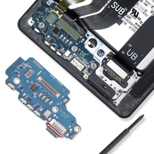 USB-C opladerconnector + SIM-kortlæser til Samsung Galaxy S25 Ultra Samsung Sort