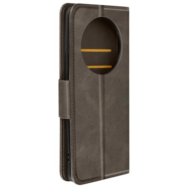Fodral för Honor Magic 6 Lite 5G - AVIZAR - Flip Wallet Support handledsrem - Mörkgrå Grå