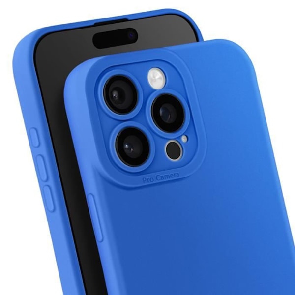 "Coque til iPhone 16 Pro Glat Silikone Beskyttende Kamerablok Blå" Blå