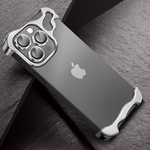 Bumper - ADVARSEL - iPhone 14 Pro - Sølv Metal - Optimal Beskyttelse - Ultra Tynd Grå