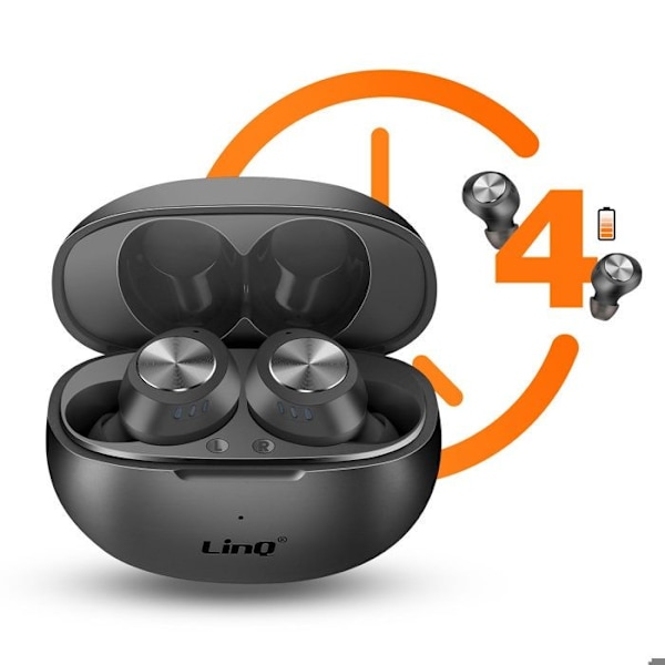 Trådløse Bluetooth-høretelefoner med indbygget mikrofon LinQ Sort Svart