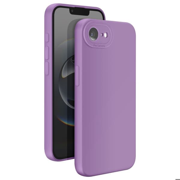 Silicone cover til iPhone 17 med forhøjet kamerabeskyttelse i lilla Violett