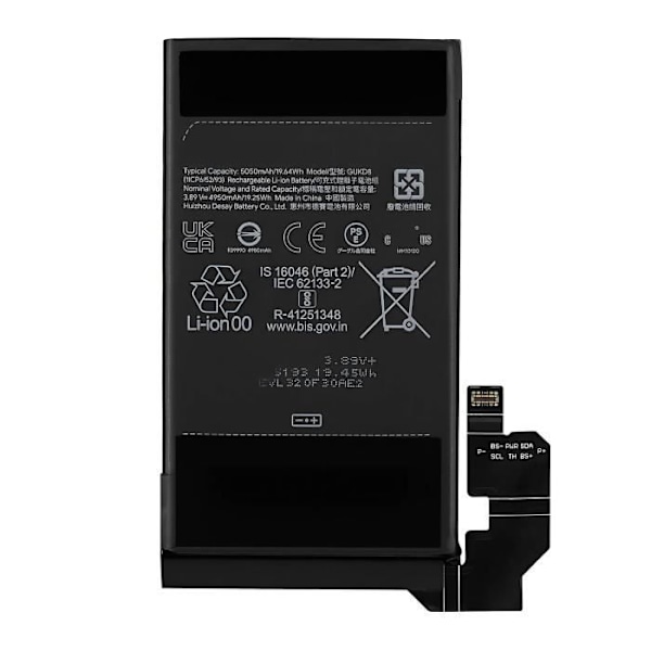 Intern batteri til Google Pixel 8 5050mAh model GS35E Sort Svart