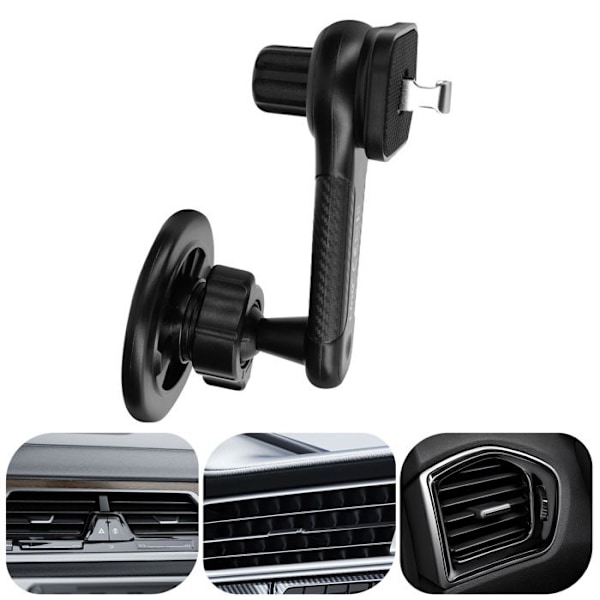 Support til bil med MagSafe, grillefiksation, kompakt design, LinQ, sort Svart