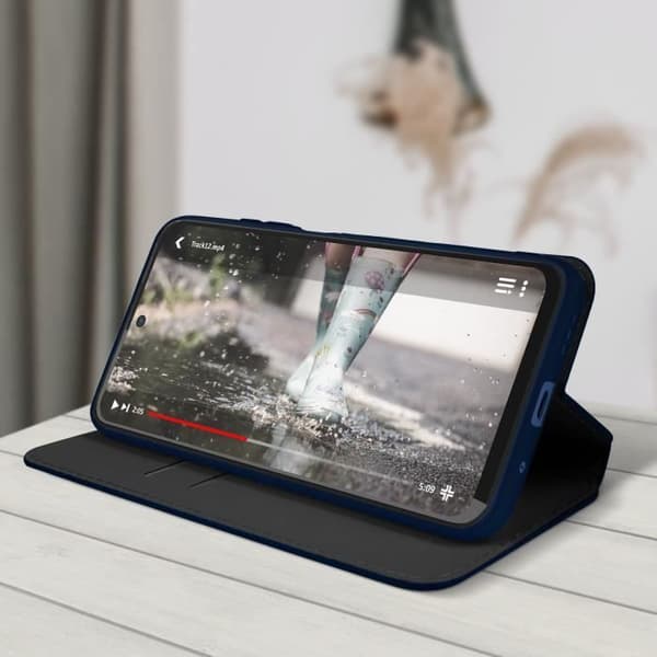 Foliofodral - AVIZAR - Xiaomi Redmi Note 10 5G / Poco M3 Pro - Mörkblå - Videostöd - Helt skydd Midnattsblå