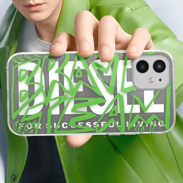 Fodral till iPhone 12 Mini Anti-fall 1,5 m Street Art Diesel Mönster Transparent Transparent