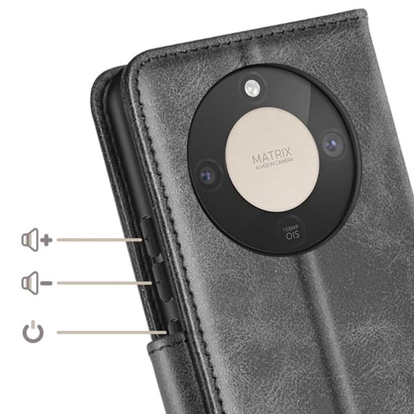 Retro Style Wallet Case for Honor Magic 8 Lite with Stand Black Svart