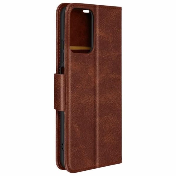 Taske til Motorola Moto G34 - AVIZAR - Flip Wallet Stander - Brun - Syntetisk kastanj