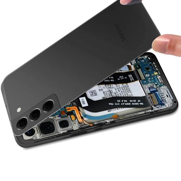 Samsung Galaxy S22 Plus akun suojus Alkuperäinen Samsung musta linssillä