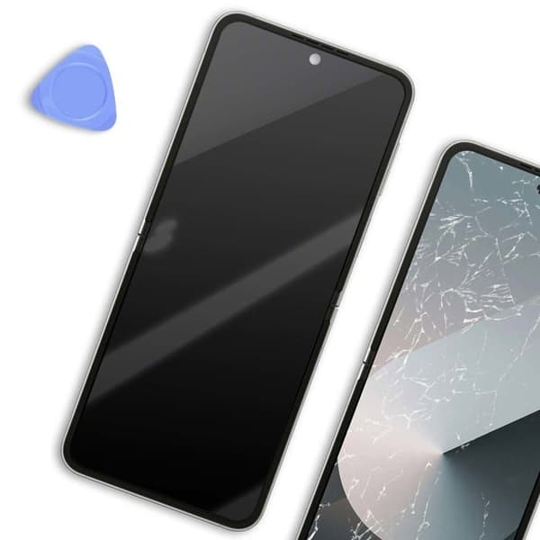 Fuldskærm til Samsung Galaxy Z Flip 6 LTPO AMOLED Panel med Samsung Grå Ramme Grå
