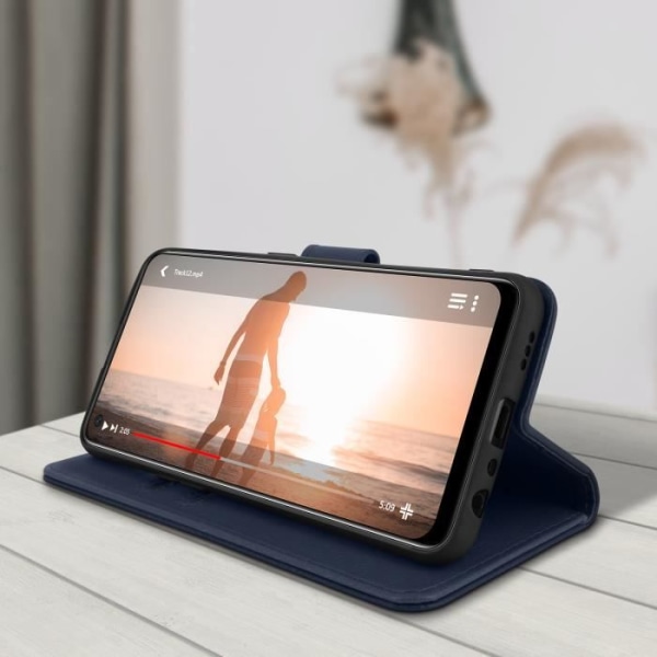 Skyddsfodral - Chesterfield - Oppo A94 5G - Ekologiskt texturerat läder - Stödfunktion - Magnetisk Blå