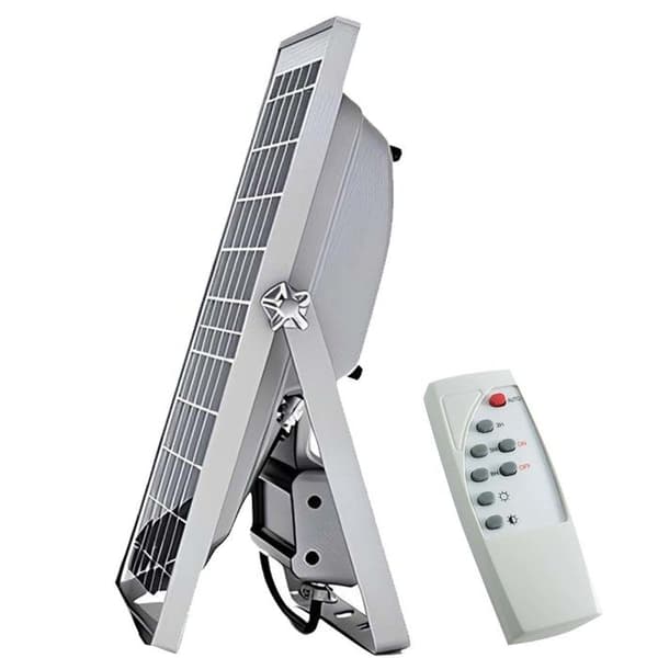 Solcells LED-strålkastare - AVIZAR - 60W - Separat panel - Fjärrkontroll - IP67 Svart