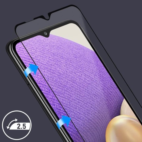 Samsung Galaxy A32 5G Hærdet glasfilm 9H Akashi Transparent Sort