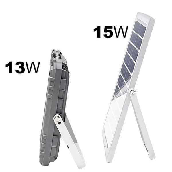 Solcelle LED Projektor 13W IP67 med 15Ah Batteri og 15W Panel Grå Grå
