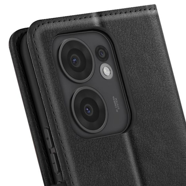 Oppo Reno 13 F / 13 FS Lompakkokotelo ja Videotuki Musta Svart