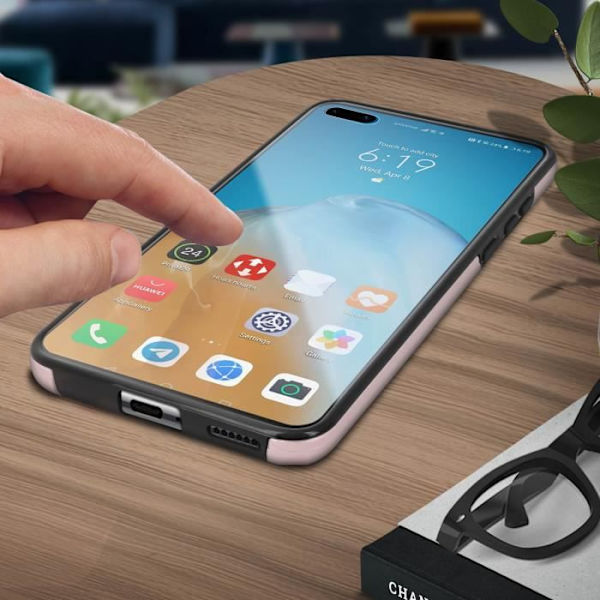Heltäckande skal - AVIZAR - Huawei P40 - Hård Baksida - Mjuk Framsida - Rosa Rosa