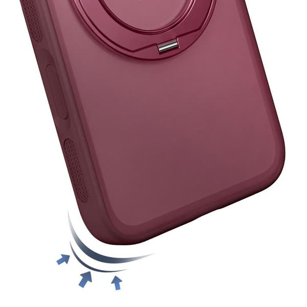 MagSafe-cover til iPhone 18 Pro med gennemsigtig bagside og roterende Pango Bordeaux-ring Röd