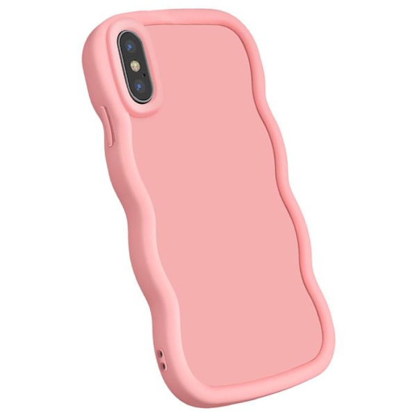 Coque för iPhone X och XS Silikon Stötabsorberande serie Candy Rose Rosa