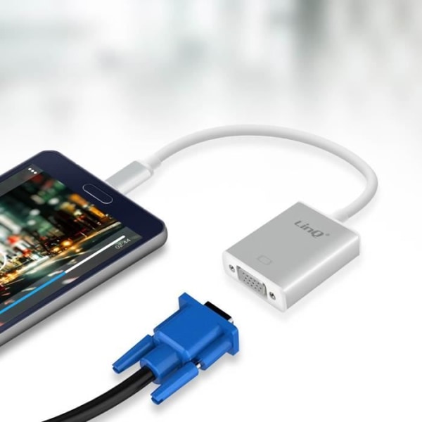 USB Type C han til VGA videoadapter Linq Video Hub Sølvgrå