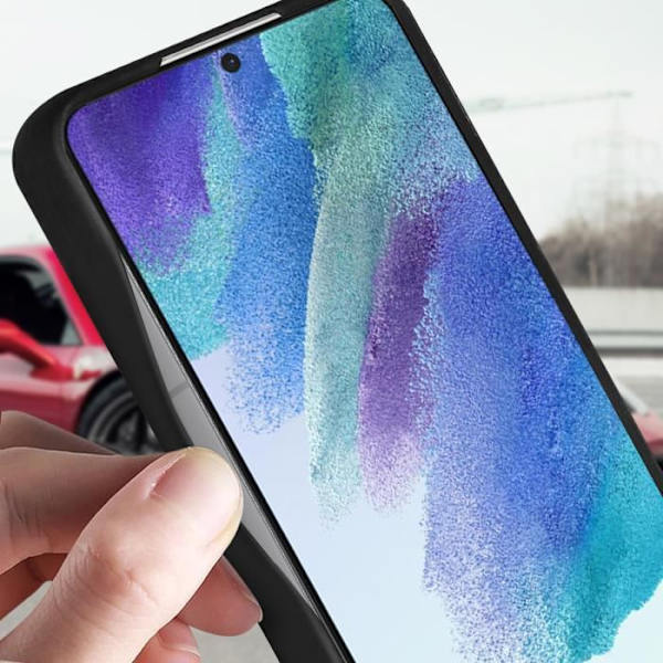 Samsung Galaxy S22 Plus kotelo - FERRARI - Musta - Jäykkä - Mattapinta - Korotettu Ferrari-logo Svart