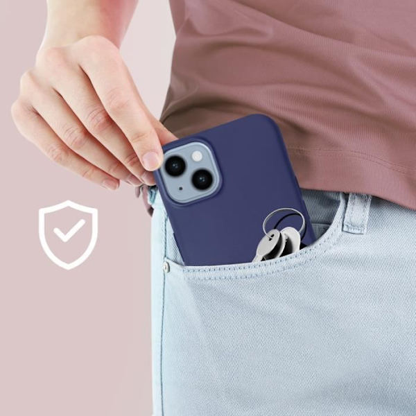Apple iPhone 14 Plus Fodral Flexibel Silikon Matt Finish Anti-fingeravtryck midnattsblå