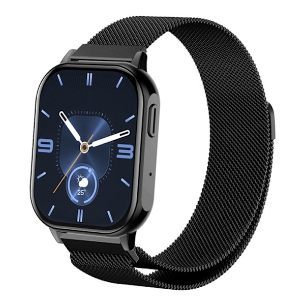 Elegant Smart Watch with Health / Activity Tracking Waterproof IP67 Proove Black Svart
